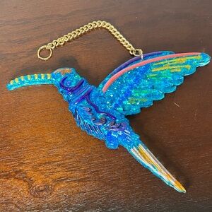 Colorful Hanging Hummingbird Sun-catcher or Wallhanging